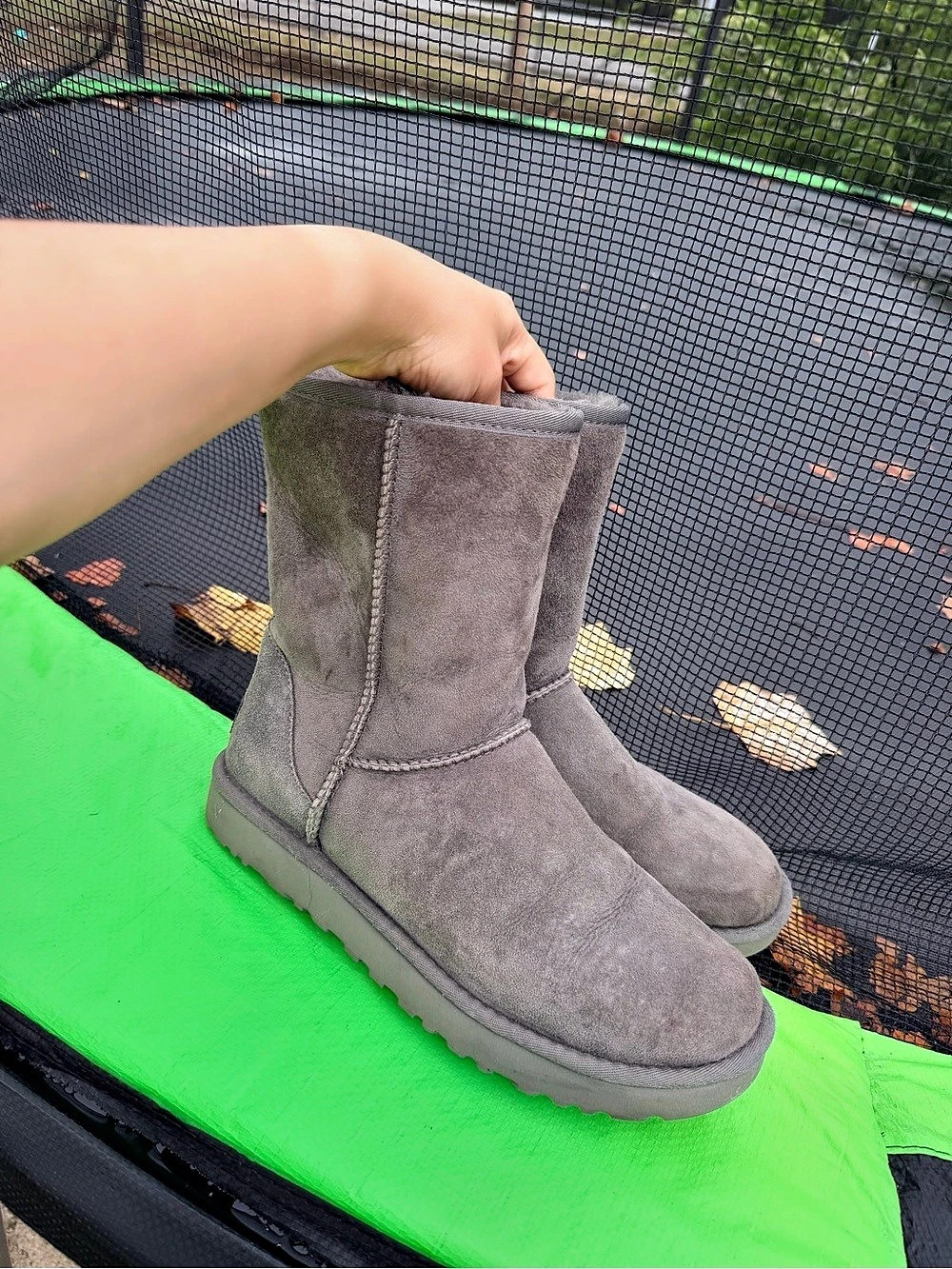 UGG Classic Short II Boot Gray Shearling Winter Boots